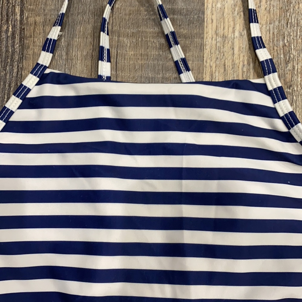 Navy blue striped swim top - Picture 6 of 9